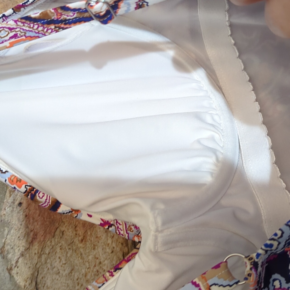 Lands' End Underwire Wrap Tankini Top Deep Sea Paisley Mix - Picture 11 of 13